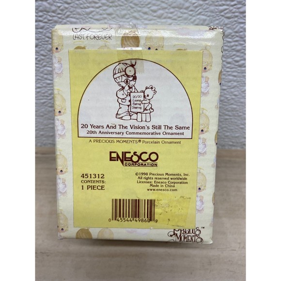 Vtg 1998 Enesco Precious Moments 20Years And The Visions Still The Same Ornament - Picture 9 of 11